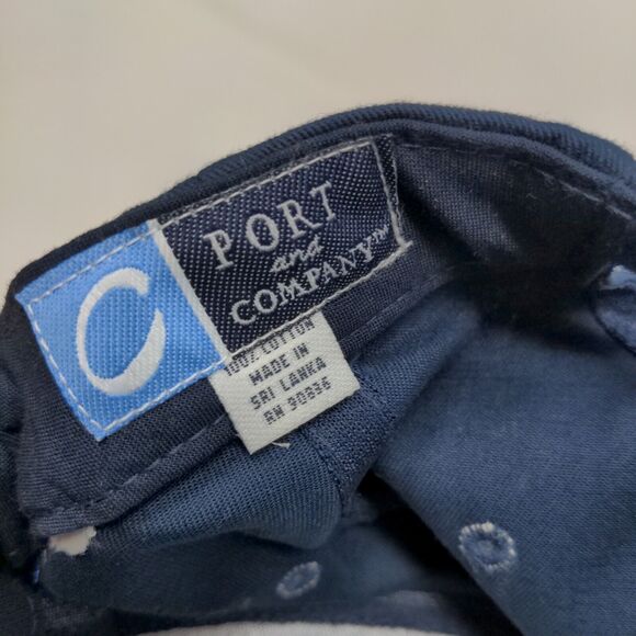 Port & Company Men's Strapback Hat Blue Adjustable Emerson Network Power Logo - Picture 8 of 8